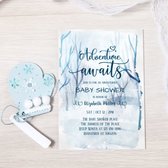 Winter Adventure Awaits Watercolor Baby Shower (Creator Uploaded)