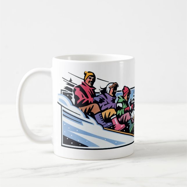 Winter Adventure Ceramic Mug - Cozy Hot Cocoa Mug (Left)