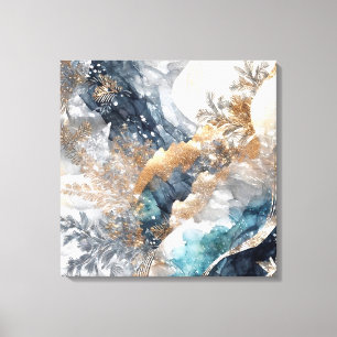 Winter Alcohol Ink Art Wrapped Canvas Print