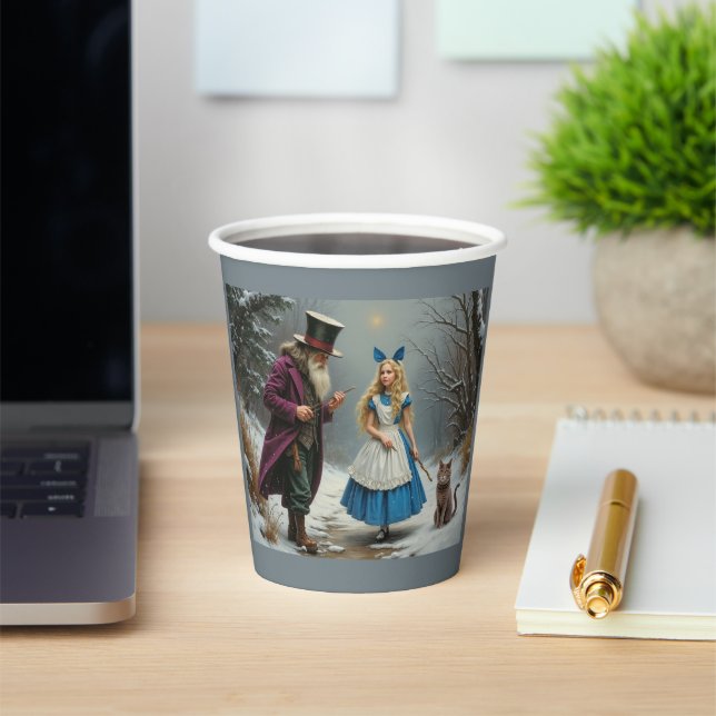 Winter Alice gray paper cups (Insitu)