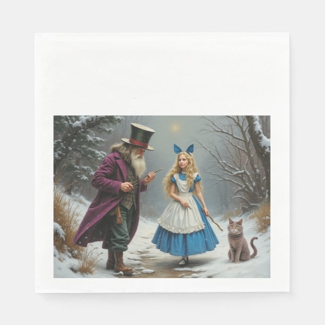 Winter Alice lunch paper napkins (Front)