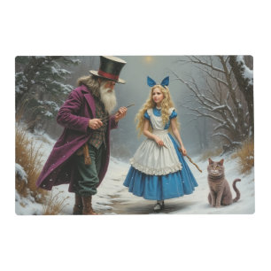 Winter Alice poly-synth paper placemat