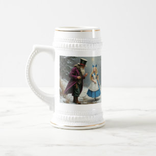 Winter Alice right hand white stein w gold trim
