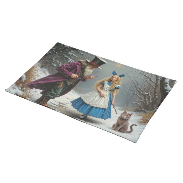 Winter Alice woven cotton placemat (On Table)