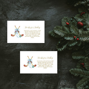 Winter All Star Bow Hockey Books For Baby Shower Enclosure Card