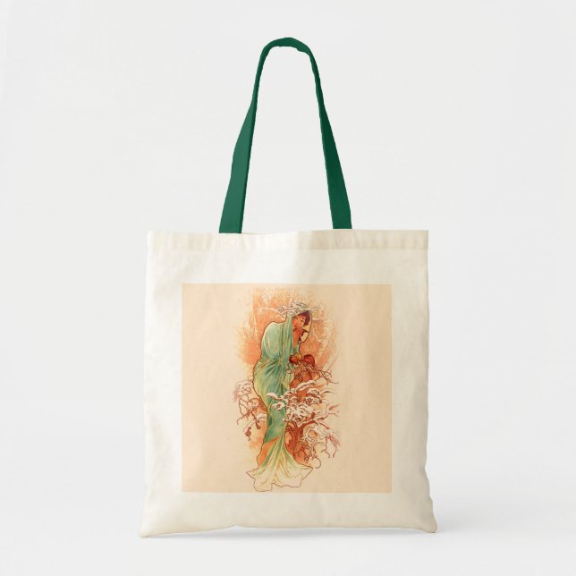 Winter - Alphonse Mucha Art Nouveau Tote Bag (Front)