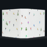 Winter Alpine Skiers Skiing Ski Skis Pattern 3 Ring Binder<br><div class="desc">Cool winter themed skier pattern design with skiers skiing down alpine ski resort slopes among snow covered fir trees in alps. Freeride skiers are wearing colorful vintage retro ski suits, skiing downhill with skis on a white snowy mountain landscape background. Wonderful winter sport fun gift for a skier in your...</div>