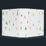 Winter Alpine Skiers Skiing Ski Skis Pattern 3 Ring Binder<br><div class="desc">Cool winter themed skier pattern design with skiers skiing down alpine ski resort slopes among snow covered fir trees in alps. Freeride skiers are wearing colorful vintage retro ski suits, skiing downhill with skis on a white snowy mountain landscape background. Wonderful winter sport fun gift for a skier in your...</div>