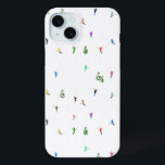 Winter Alpine Skiers Skiing Ski Skis Pattern iPhone 15 Plus Case<br><div class="desc">Cool winter themed skier pattern design with skiers skiing down alpine ski resort slopes among snow covered fir trees in alps. Freeride skiers are wearing colorful vintage retro ski suits, skiing downhill with skis on a white snowy mountain landscape background. Wonderful winter sport fun gift for a skier in your...</div>