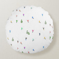 Winter Alpine Skiers Skiing Ski Skis Pattern