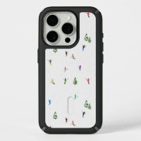 Winter Alpine Skiers Skiing Ski Skis Pattern