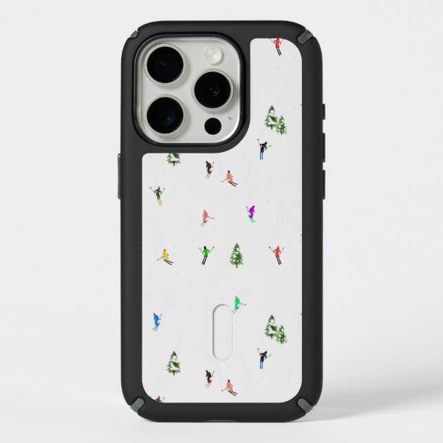 Winter Alpine Skiers Skiing Ski Skis Pattern Speck iPhone Case (Front)