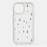 Winter Alpine Skiers Skiing Ski Skis Pattern