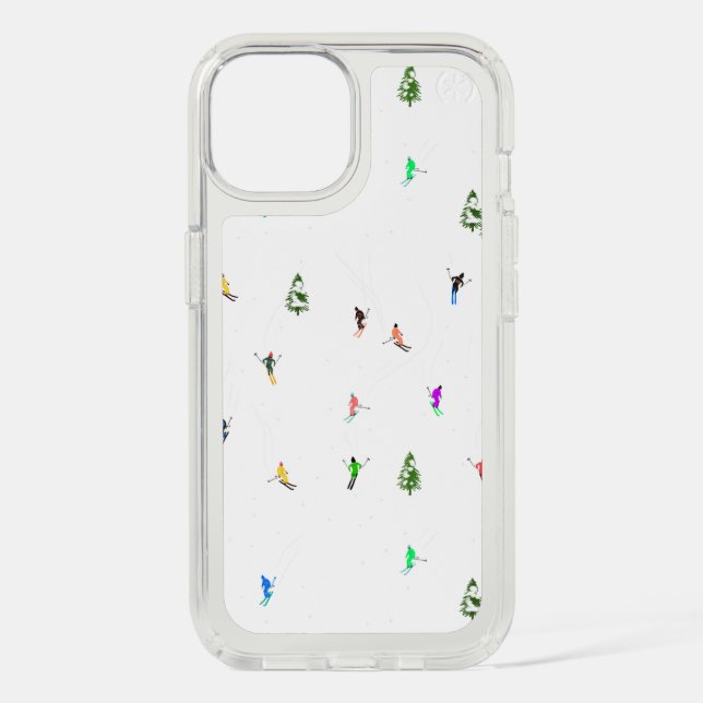Winter Alpine Skiers Skiing Ski Skis Pattern Speck iPhone Case (Front)
