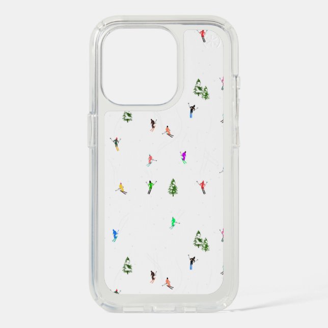 Winter Alpine Skiers Skiing Ski Skis Pattern Speck iPhone Case (Front)