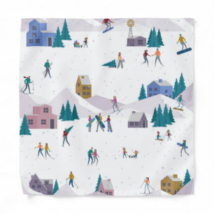 Winter Alps holidays: active people seamless Bandana