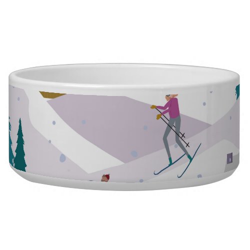 Winter Alps holidays active people seamless Bowl