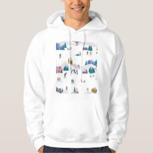 Winter Alps holidays: active people seamless Hoodie