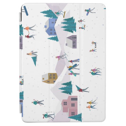 Winter Alps holidays active people seamless iPad Air Cover