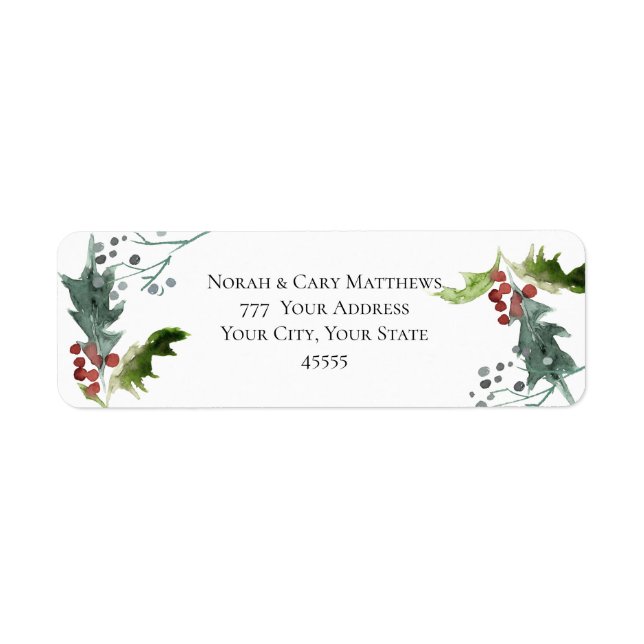 Winter and Christmas Berries Label (Front)