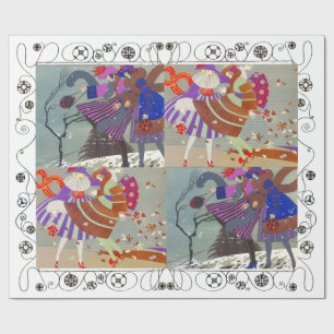 WINTER AND FALL ART DECO BEAUTY FASHION ,white Wrapping Paper