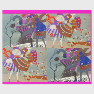 WINTER AND FALL ART DECO BEAUTY FASHION WRAPPING PAPER