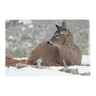 Winter and Spring Baby Deer Placemat