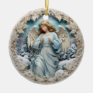 Winter Angel Ceramic Ornament