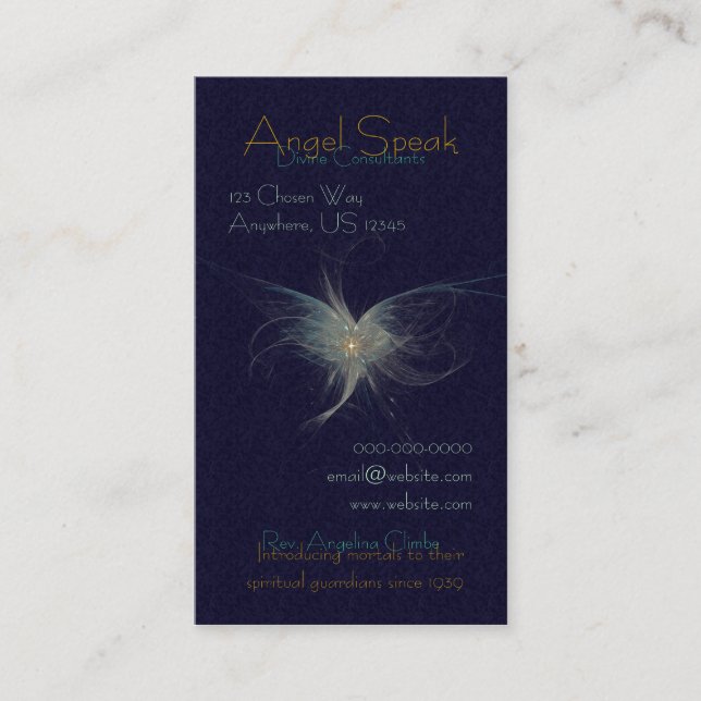 Winter Angel Fractal Art Business Card (Front)