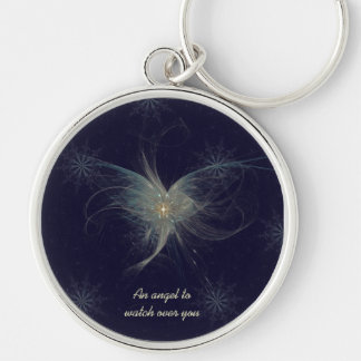 Winter Angel Fractal Art Keychain