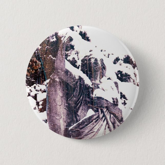 Winter Angel Pinback Button (Front)