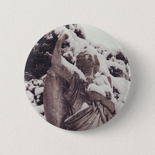 Winter Angel Pinback Button (Front)