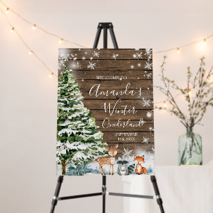 Winter Animal Wood Snowflakes ONEderland Birthday Foam Board