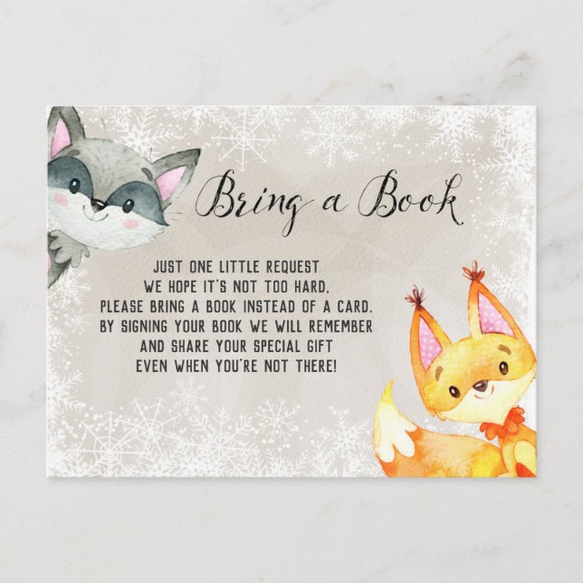 Winter Animal Woodland Books for Baby Card (Front)