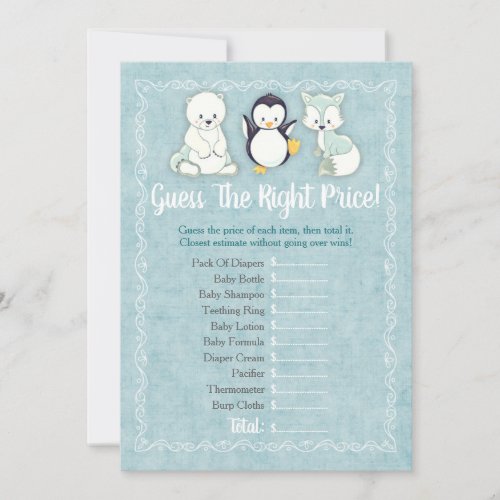 Winter Animals Baby Guess The Right Price Game