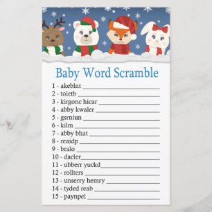 winter animals Baby word scramble game