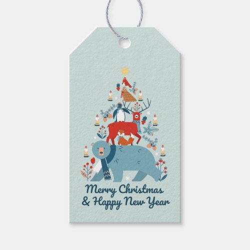 WINTER ANIMALS CHRISTMAS TREE GIFT TAGS