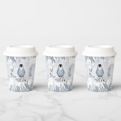 Winter animals Cold Outside Baby Shower Paper Cups