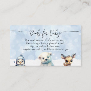 Winter Animals Cold Outside Books for Baby Shower Enclosure Card