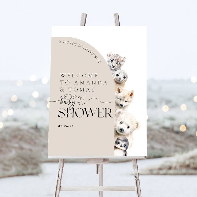 Winter Animals Gender Neutral Baby Shower Foam Board (Creator Uploaded)
