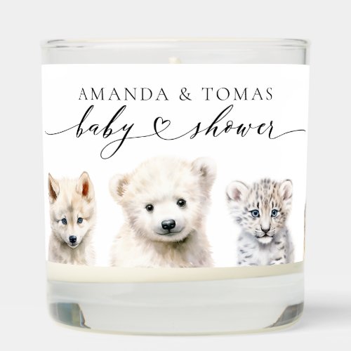 Winter Animals Gender Neutral Baby Shower  Scented Candle