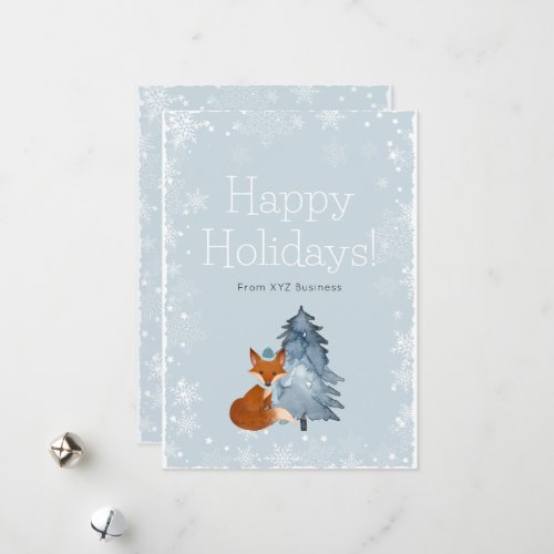 Winter Animals Painted Cute Business Holiday Card