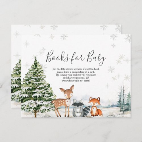 Winter Animals Silver Snowflakes Books for Baby Postcard