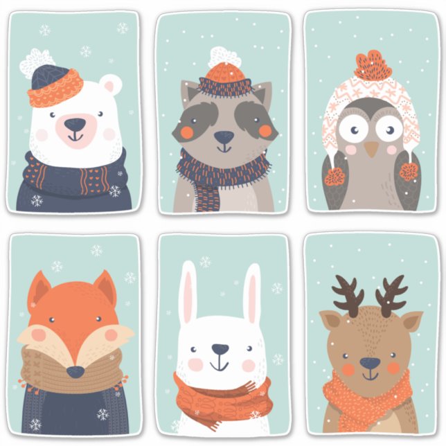 Winter Animals stickers (Front)