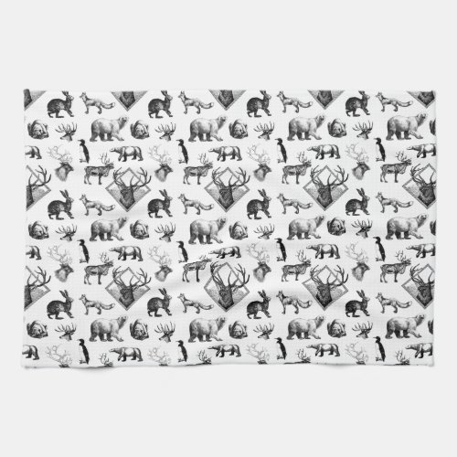 Winter Animals Tea Towel