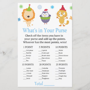 Winter animals What's in your purse game