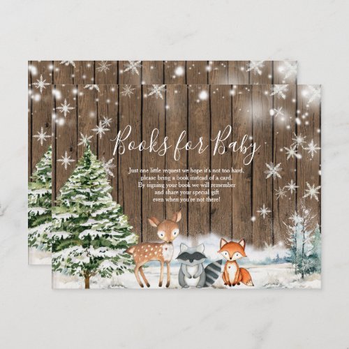 Winter Animals Wood Snowflakes Books for Baby Postcard
