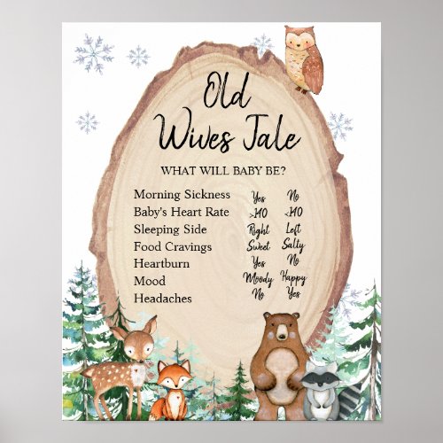 Winter Animals Woodland Forest Old Wives Tales Poster