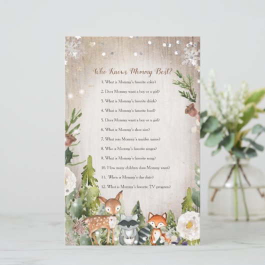 Winter Animals Woodland Who Knows Mommy Best Game (Standing Front)