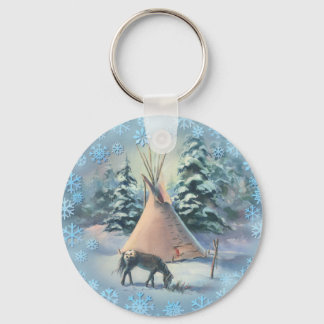 WINTER APPALOOSA TIPI by SHARON SHARPE Keychain
